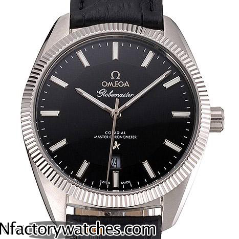 歐米茄Omega Globemaster 尊霸系列 黑盤白針 316L不鏽鋼 藍寶石水晶玻璃 黑色錶盤-rhid-118182