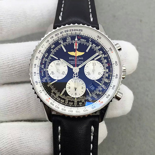百年靈 Breitling 航空計時腕錶“太陽的后裔”皮帶款 搭載7750機芯 JF出品-rhid-110788