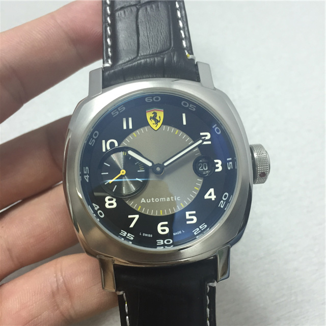 法拉利 316精鋼 進口牛皮錶帶 海鷗機械機芯 44mm 法拉利手表推薦-rhid-111152