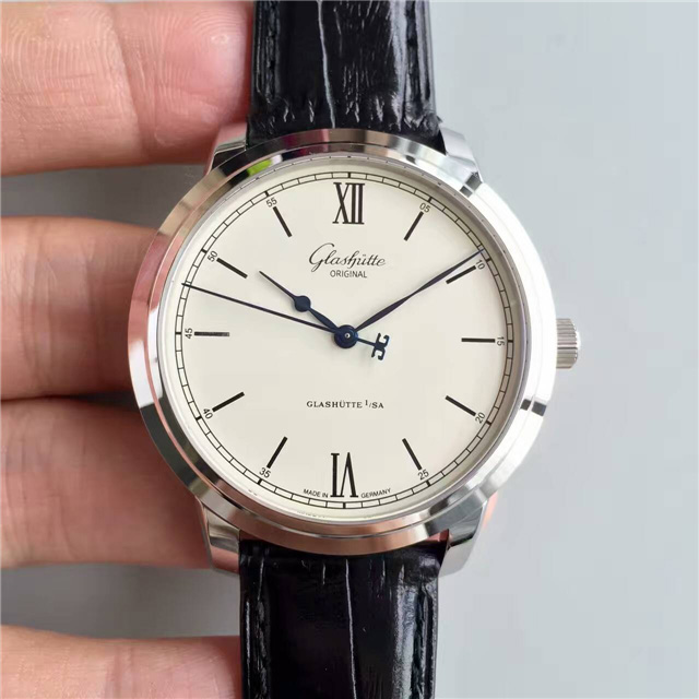 格拉蘇蒂 參議員 經典大三針男士自動機械腕錶 藍寶石玻璃 白金鋼材質錶殼 FK出品-rhid-111320