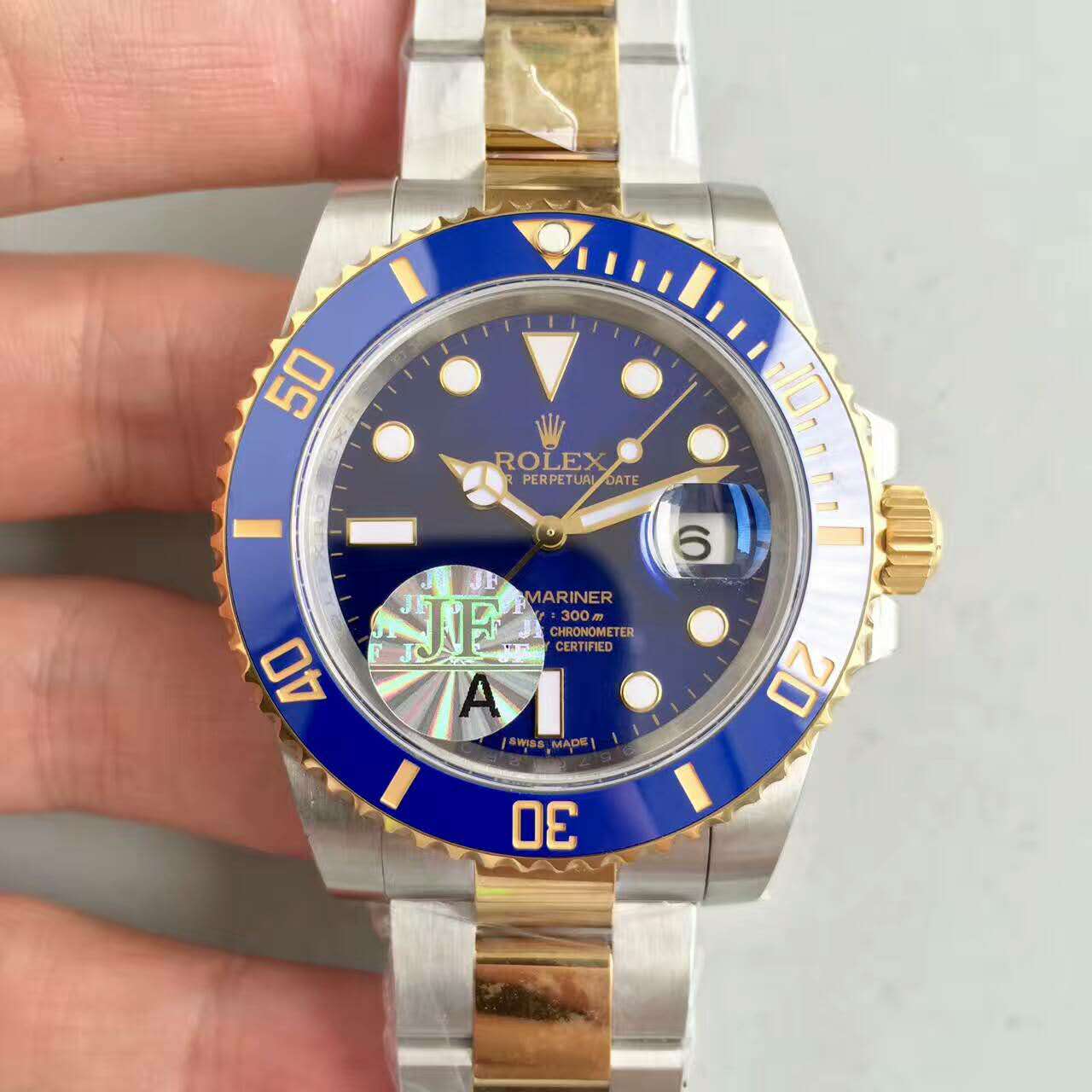 勞力士潜航者型系列116613LB-97203藍盤腕錶（間金藍） 勞力士SUB 藍鬼間金系列  搭載3135機械機芯-rhid-116308