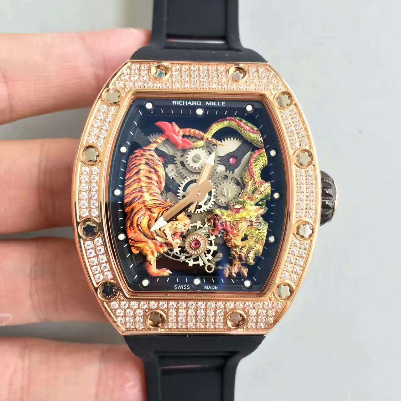 理查德米勒 RICHARD MILLE RM51-01＂龍虎爭霸＂腕錶 3D彩繪龍虎-rhid-116376