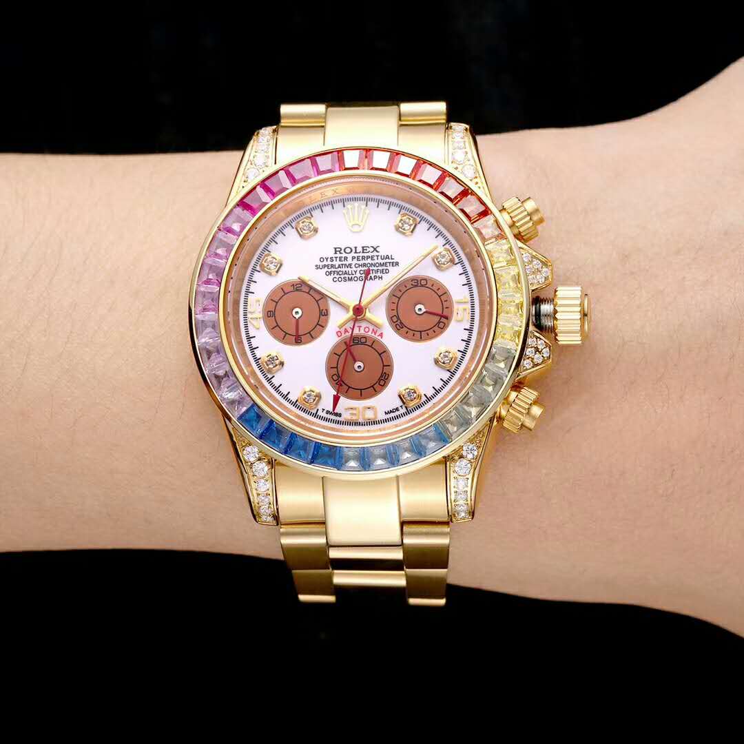勞力士ROLEX 迪通拿奢華限量版腕錶 鑲嵌彩色寶石款-rhid-118455