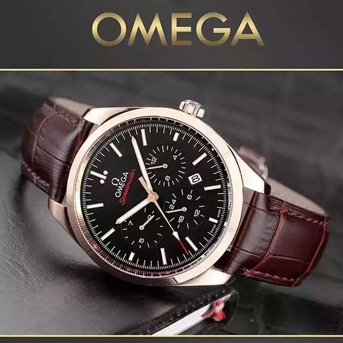 歐米茄 Omega 名典系列六針多功能自動機械腕錶 搭載進口9015自動機芯 意大利進口牛皮-rhid-116470