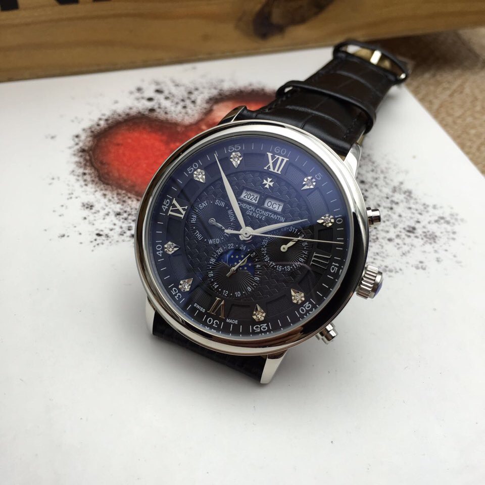 江詩丹頓 日內瓦紋全自動機械機芯 藍寶石玻璃 星辰萬年曆腕錶-rhid-116807