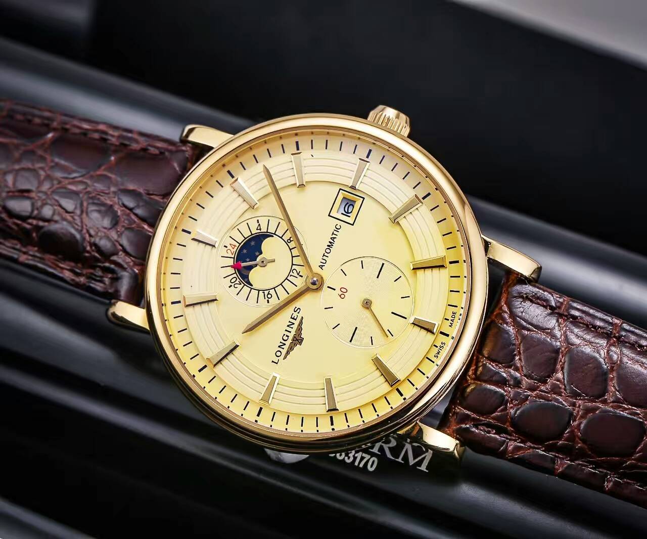 浪琴 精品男士腕錶 超頂級機械機芯 礦物質耐磨鏡面 精鋼錶帶-rhid-116874
