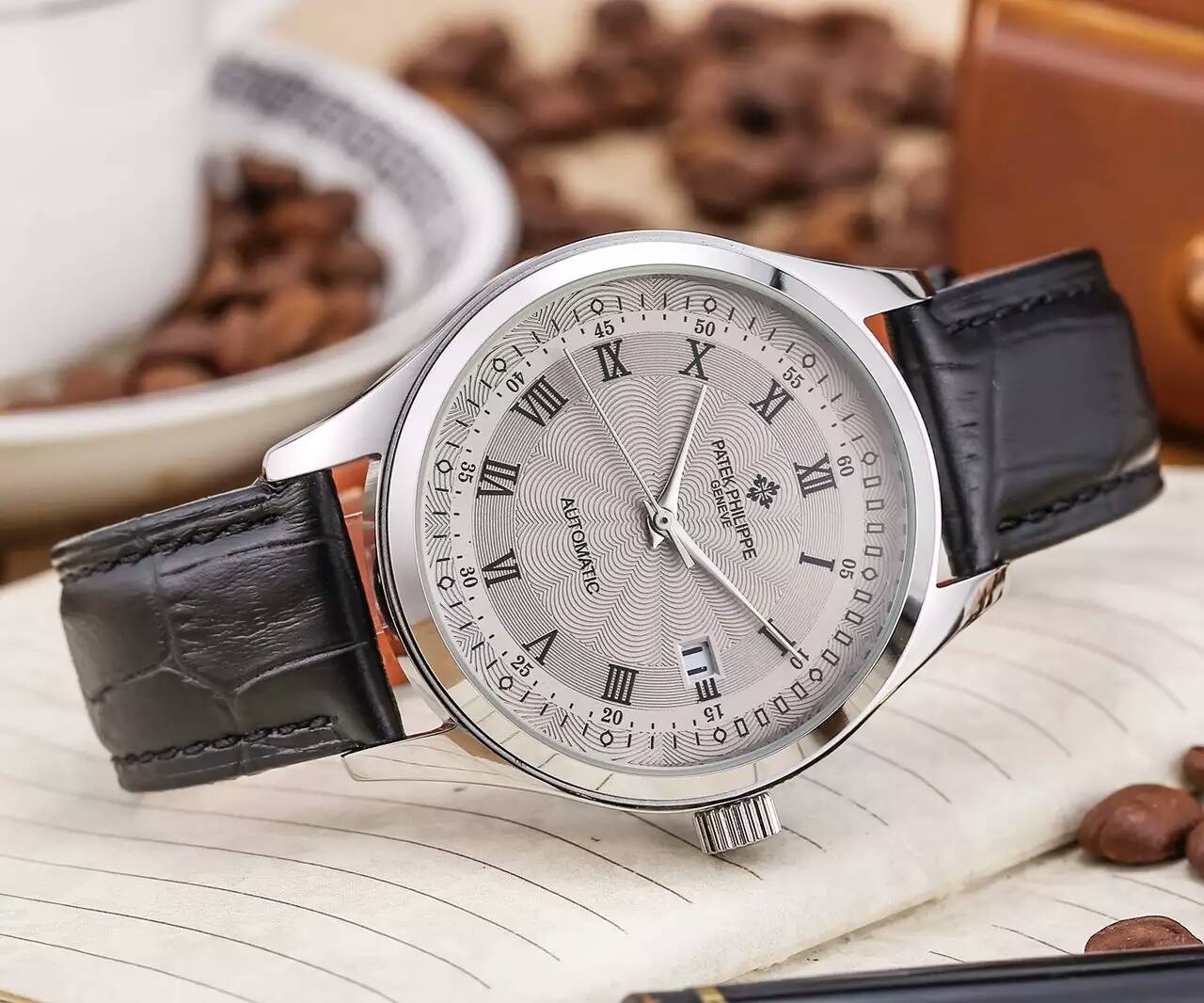 百達翡麗 頂級機械機芯 礦物質超強鏡面 真牛皮錶帶 316精鋼 精品男士腕錶-rhid-116931