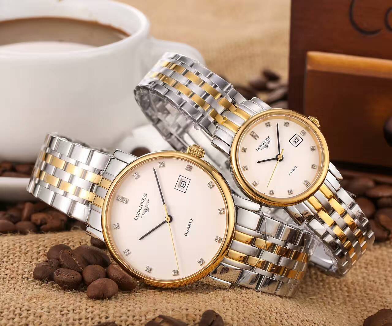 浪琴 頂級機械機芯 藍寶水晶鏡面 精鋼錶帶 316精鋼 頂級品質 精品情侶腕錶 