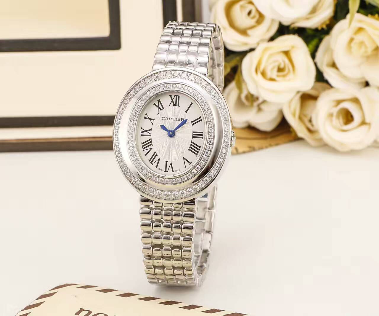 卡地亞 精品女士腕錶 瑞士進口原裝石英機芯 藍寶石玻璃 精鋼錶帶 生活防水-rhid-116989