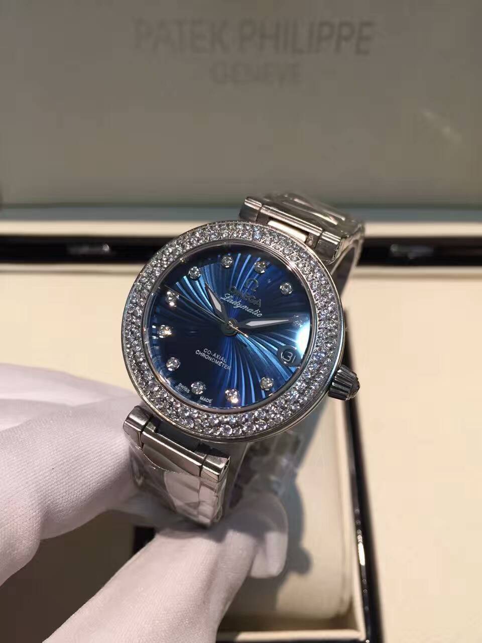 歐米茄碟飛系列 425.30.34.20.55.001腕錶 魅藍錶盤 藍寶石鏡面 精鋼錶帶 -rhid-117383