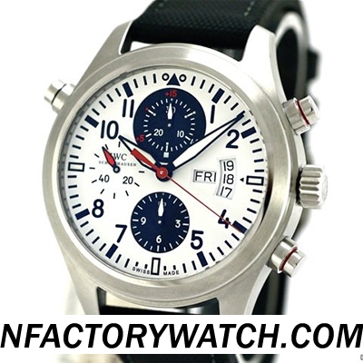 萬國IWC飛行員計時腕錶IW371803噴火戰機 316L不鏽鋼  防刮藍寶石水晶雙鍍膜 白色錶盤 黑白子錶盤-rhid-117572
