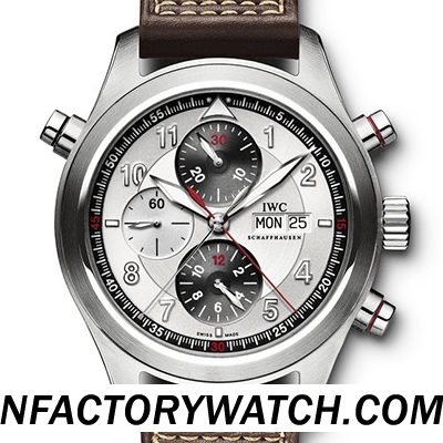 萬國IWC飛行員計時腕錶IW371806噴火戰機 防刮藍寶石水晶雙層鍍膜 白色錶盤 黑白子錶盤 -rhid-117571
